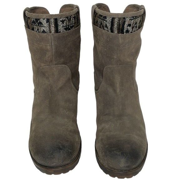 Tara M Boots Women's 10 Brown Leather Taya Midi Calf Boot Southwest Fabric Print - Picture 5 of 14